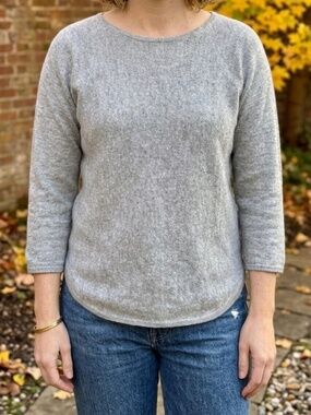 Michael Kors Gray High Low Sweater | L | Back Zip Detail